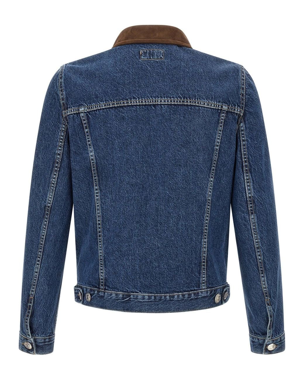 Brunello Cucinelli Blue Denim And Suede Jacket