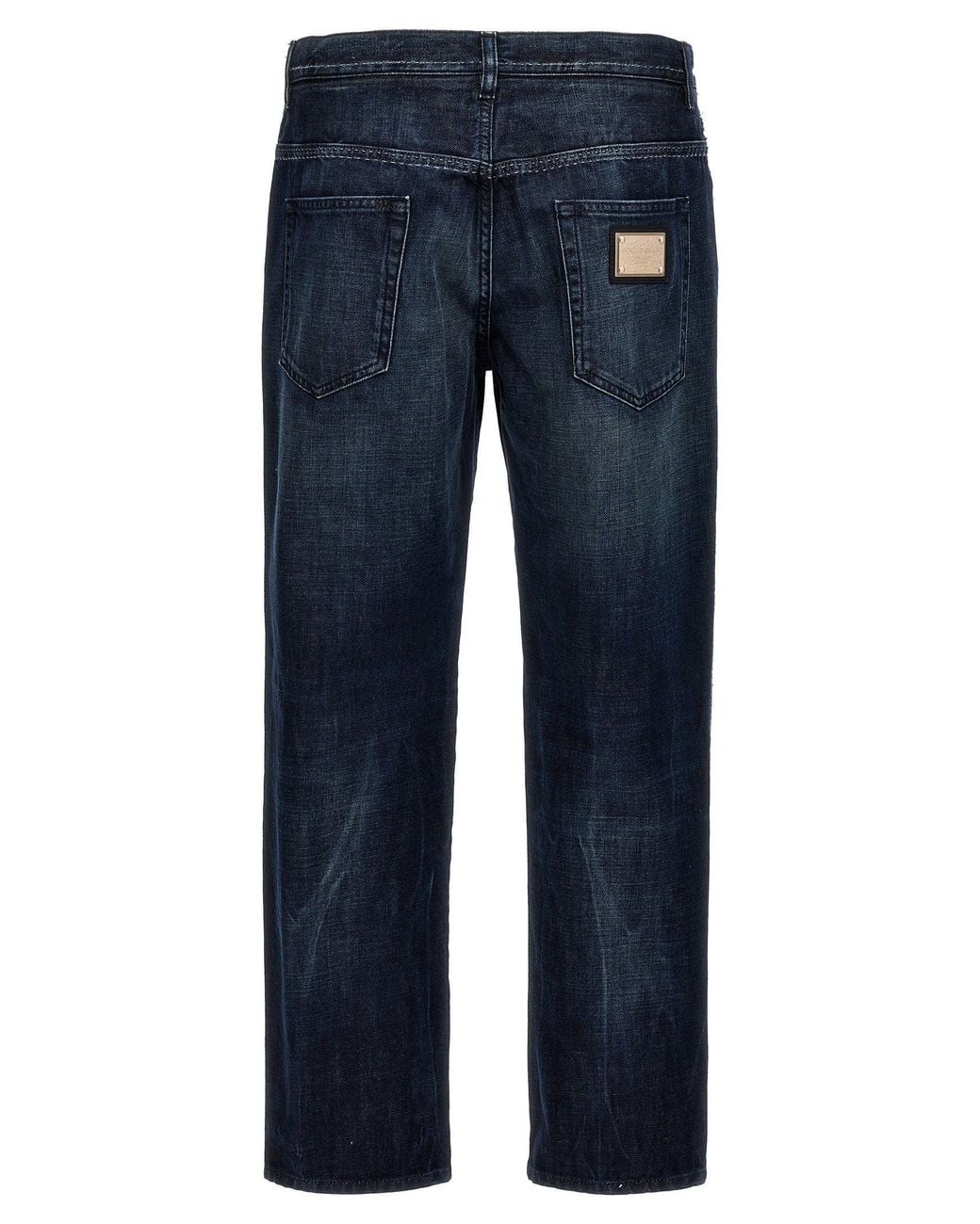 Dolce & Gabbana Blue Dolce & Gabbana Frayed Side-Seam Stitching Jeans for men