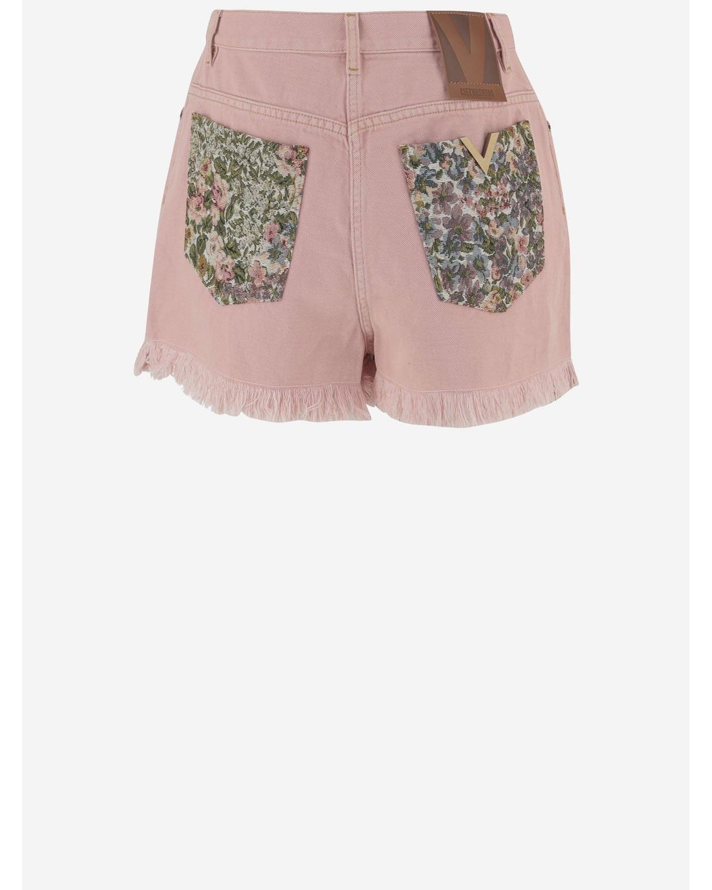 Valentino Pink Cotton Blend Shorts