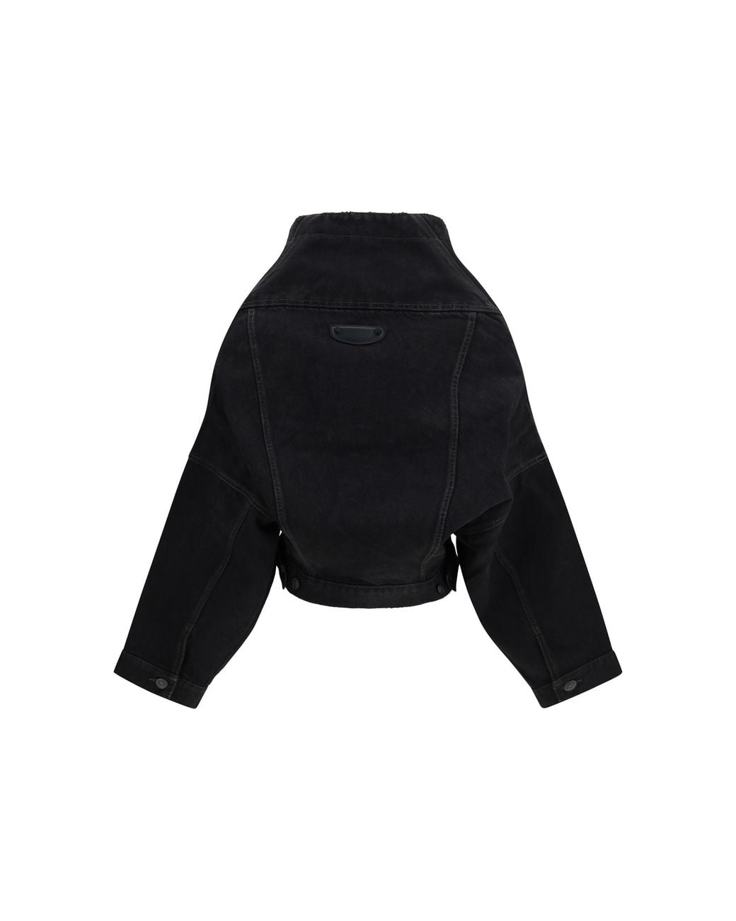 Balenciaga Black Wrap Organic Denim Jacket Cotton Puffer