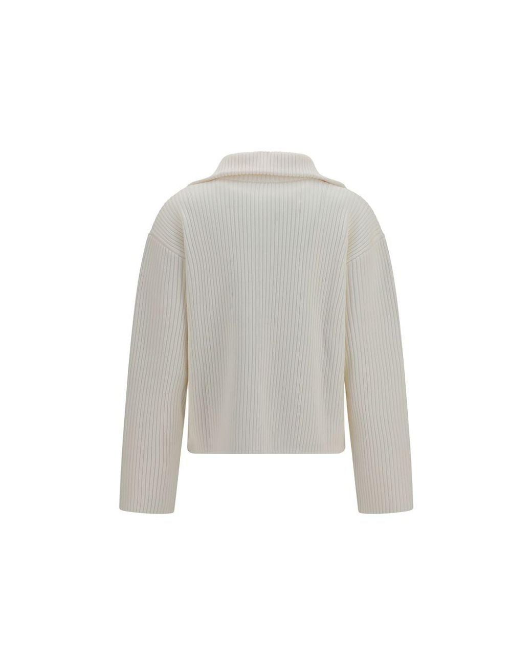 Courreges Gray White Wool Oves Aries Sweatshirt