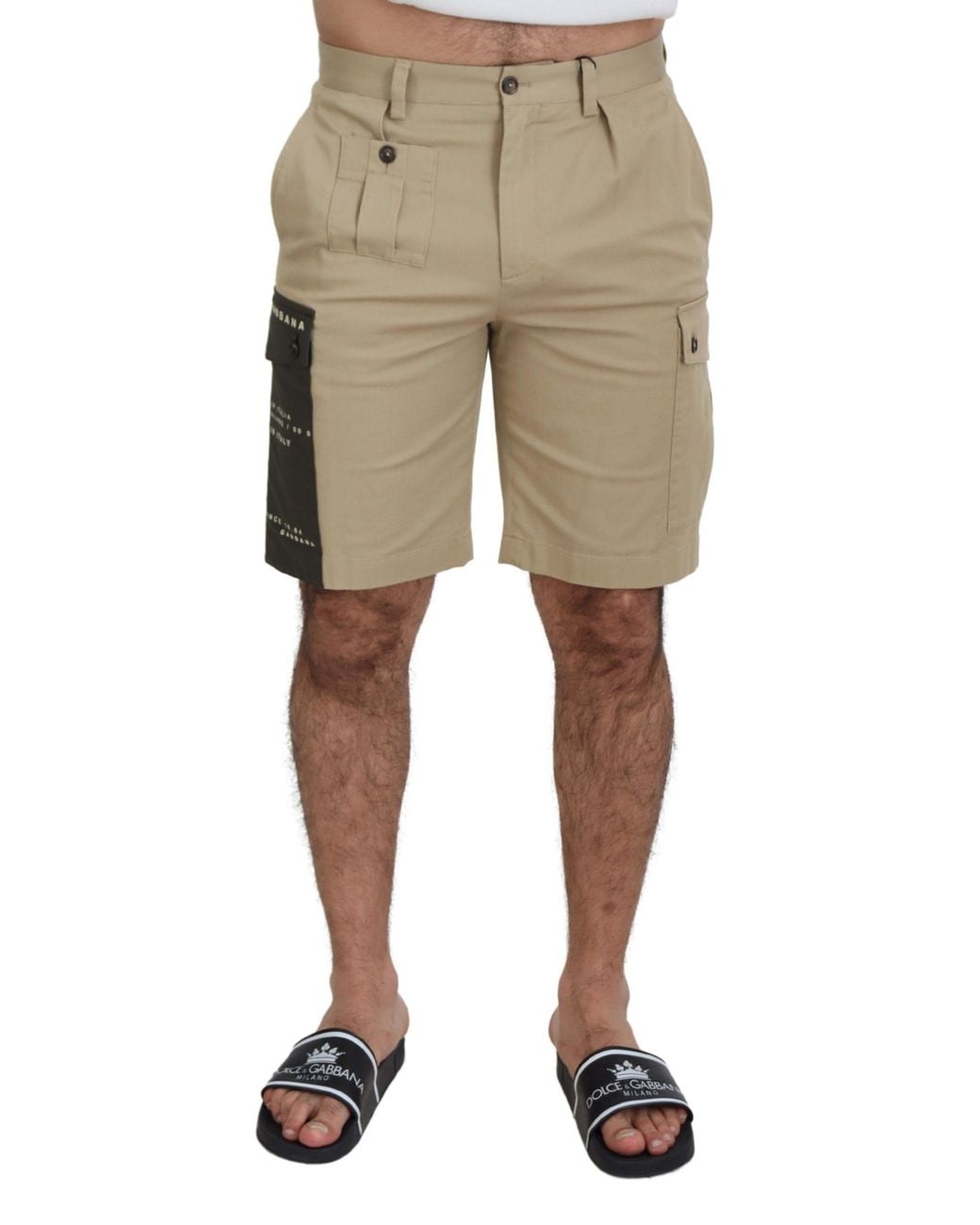 Dolce & Gabbana Natural Elegant Cotton Blend Designer Shorts for men