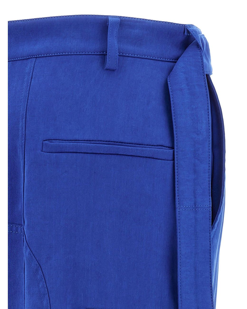 Ferragamo Blue Lyocell Cargo Cargo Pants