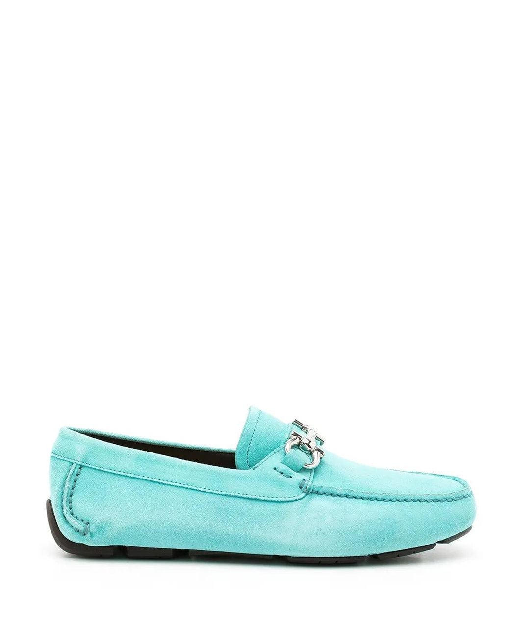 Ferragamo Green Gancini Leather Loafers for men