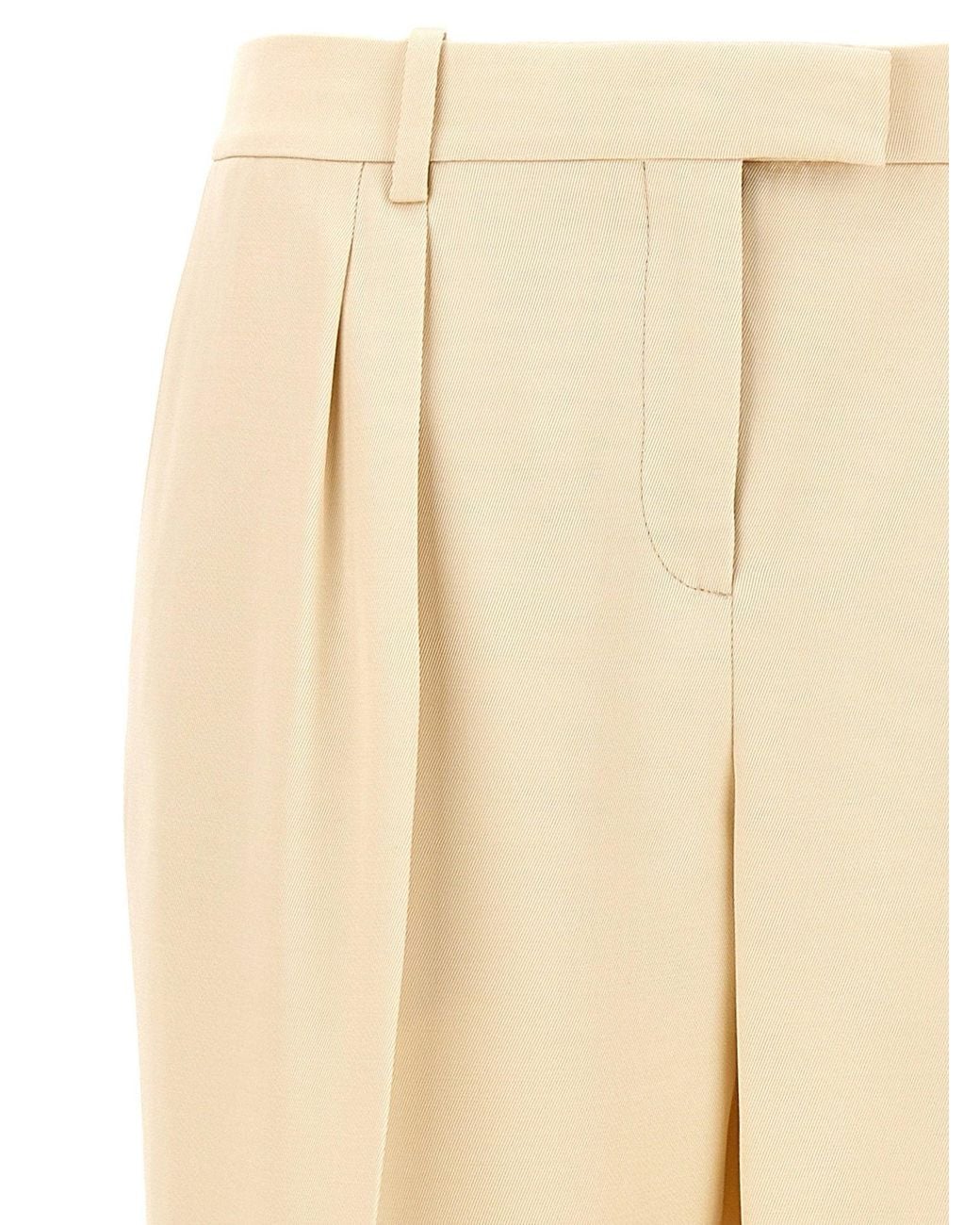 Tom Ford Natural Pleated Silk-Wool Trousers