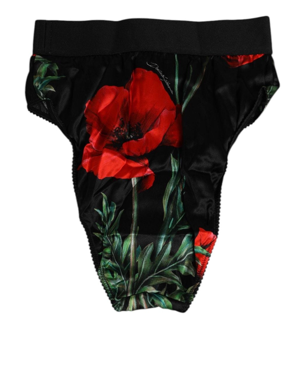 Dolce & Gabbana Black Dolce & Gabbana Poppy Floral Print Silk Mesh Tank Top