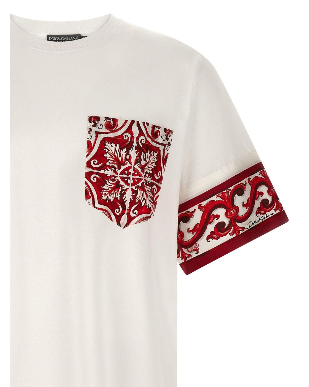 Dolce & Gabbana White Dolce & Gabbana Maiolica T-Shirt for men