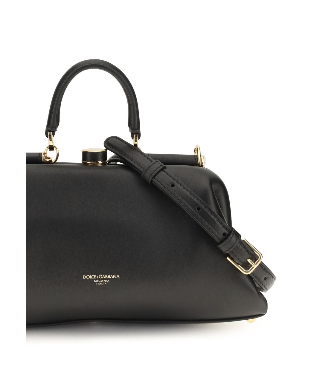 Dolce & Gabbana Black Grandma Medium Top-Handle Bag Lamb Ovis Aries