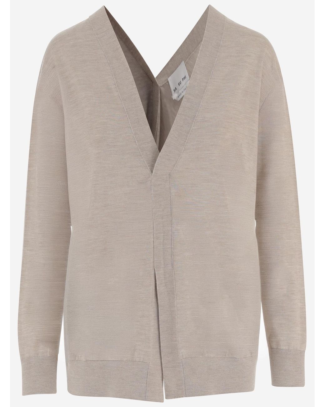Sa Su Phi Gray Knit Cashmere-Silk Knitwear
