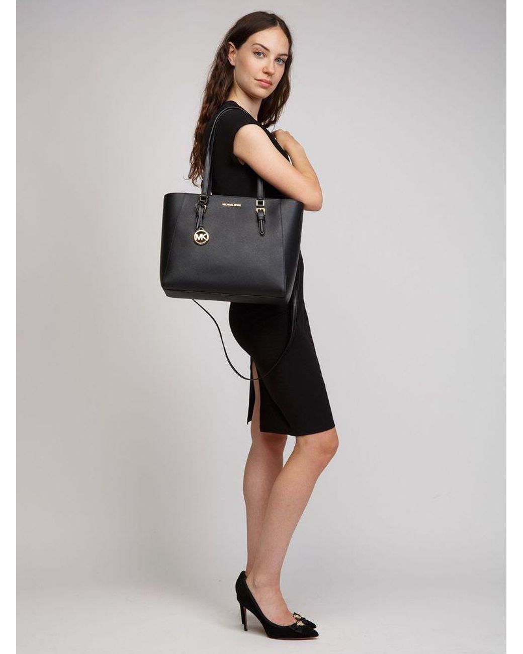 Michael Kors Black Tote Bag 88.Coated Canvas Tote-Bags