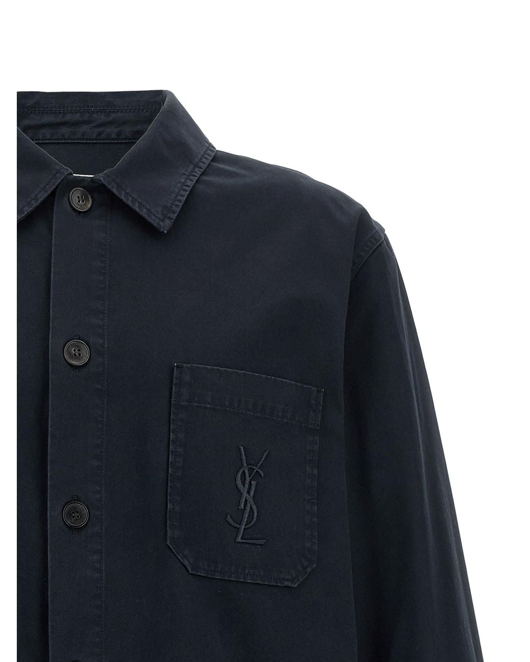 Saint Laurent Blue 'Cassandre' Overshirt for men