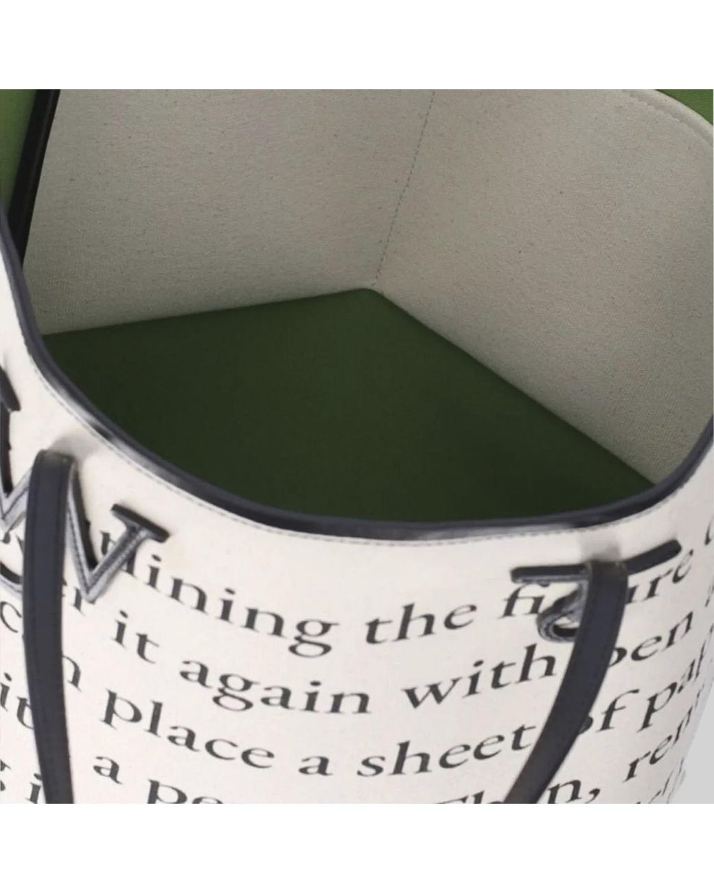 J.W. Anderson Green Cotton Blend Anchor Shopping Bag Ivory, Shoulder for men
