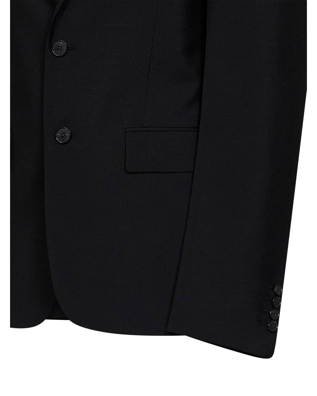 Fendi Black Single-Breasted Mohair Blazer Jacket