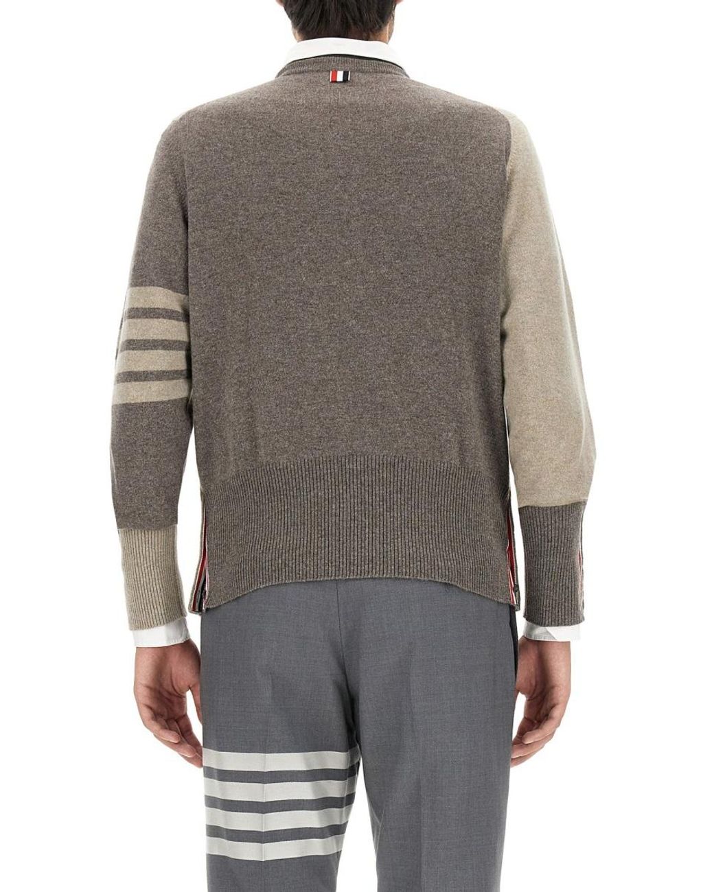 Thom Browne Gray Thom Browne 100% Cashmere Sweater for men