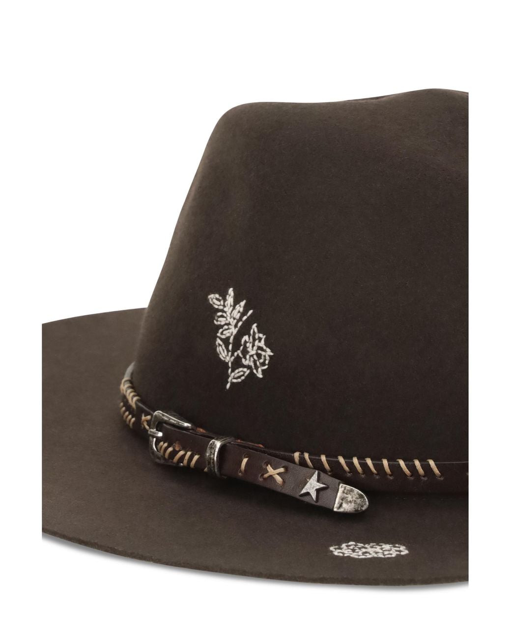 Golden Goose Deluxe Brand White Fedora Hat Wool Ovis Aries E Hairbands