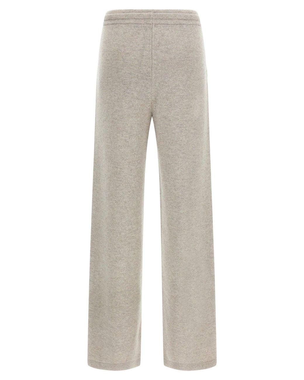 Max Mara Gray Wool And Cashmere Knit Trousers