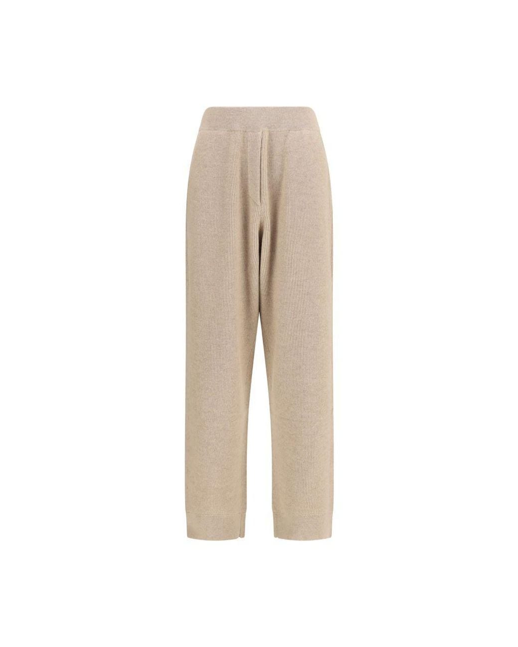Brunello Cucinelli Natural Beige Cashmere Casual Pants