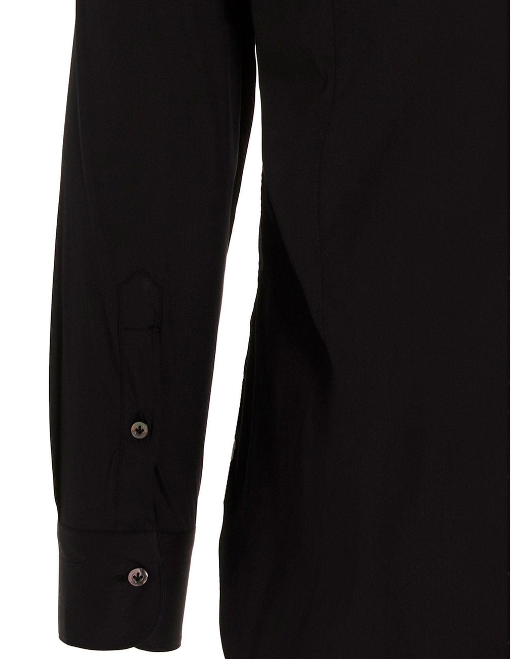 Barba Napoli Black Cotton Poplin Shirt