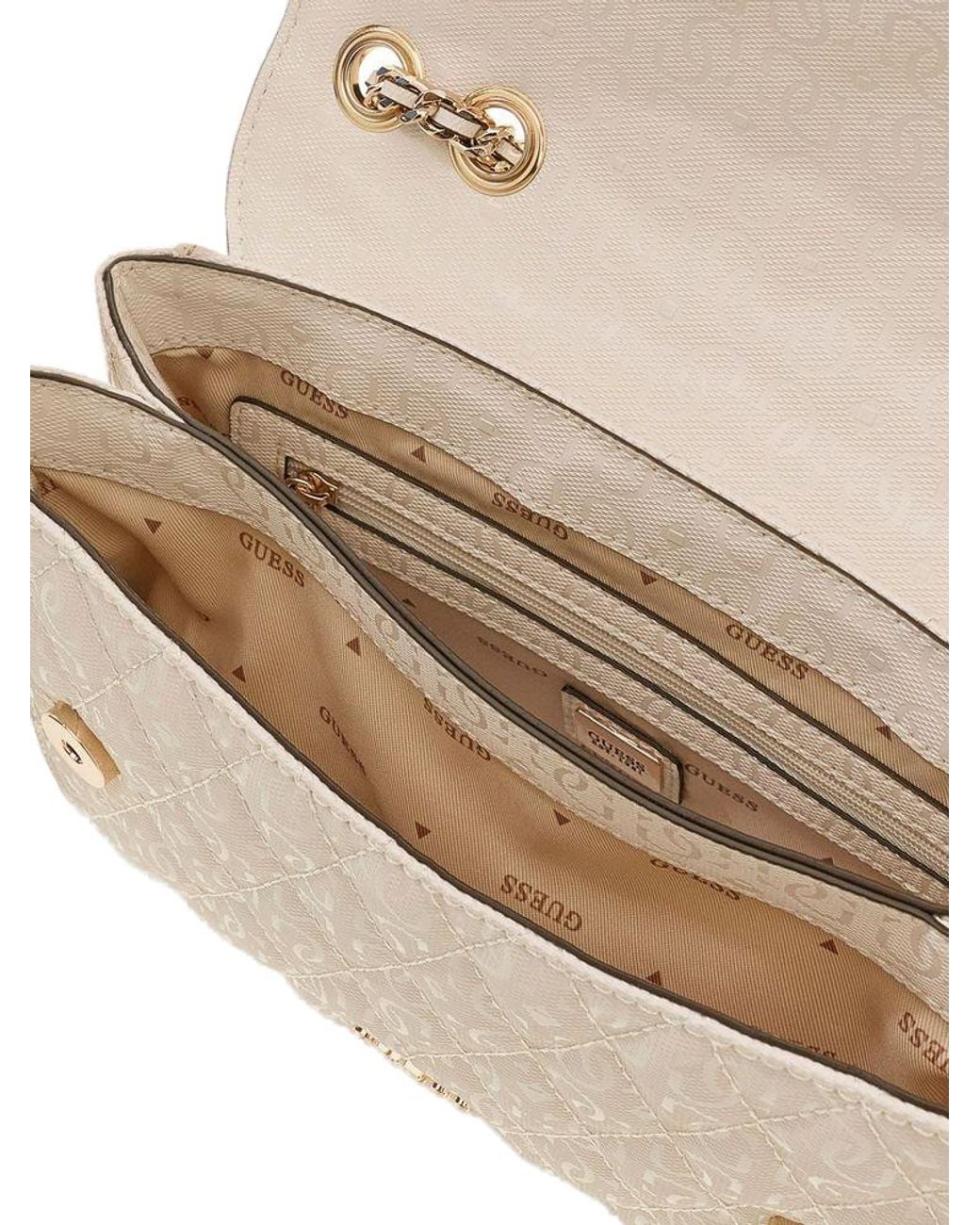 Guess Natural Guess Quilted Polyurethane Crossbody Bag