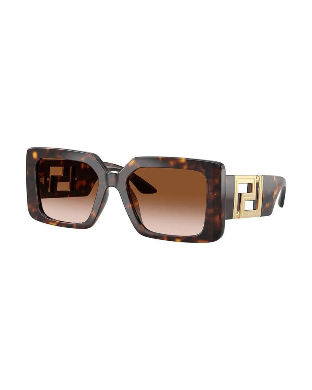 Versace Brown Sunglasses Rectangle Full Rim, Dark Havana Frame And Gradient Lens Ve4505U108-13