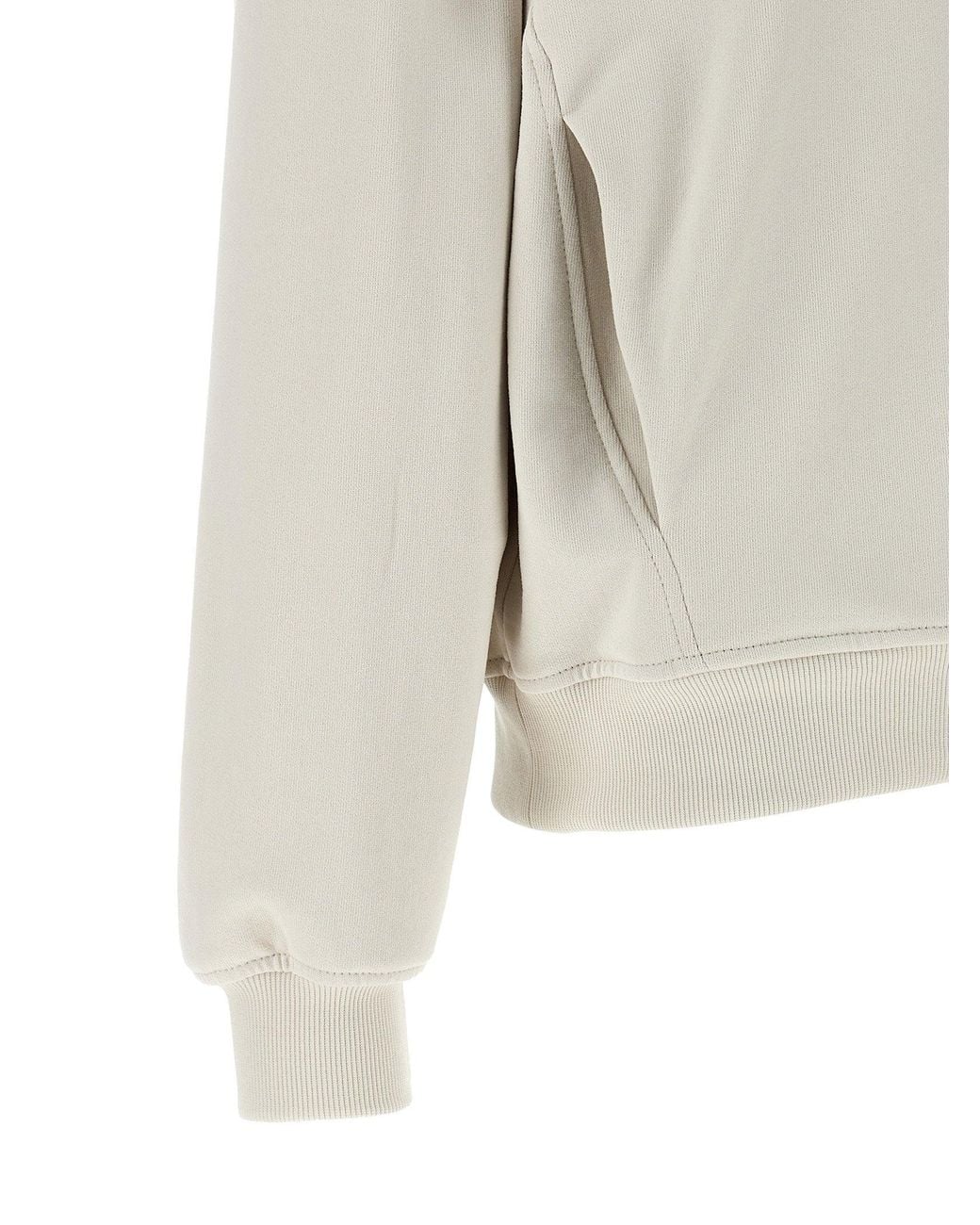 Brunello Cucinelli White Cotton Fleece Hoodie