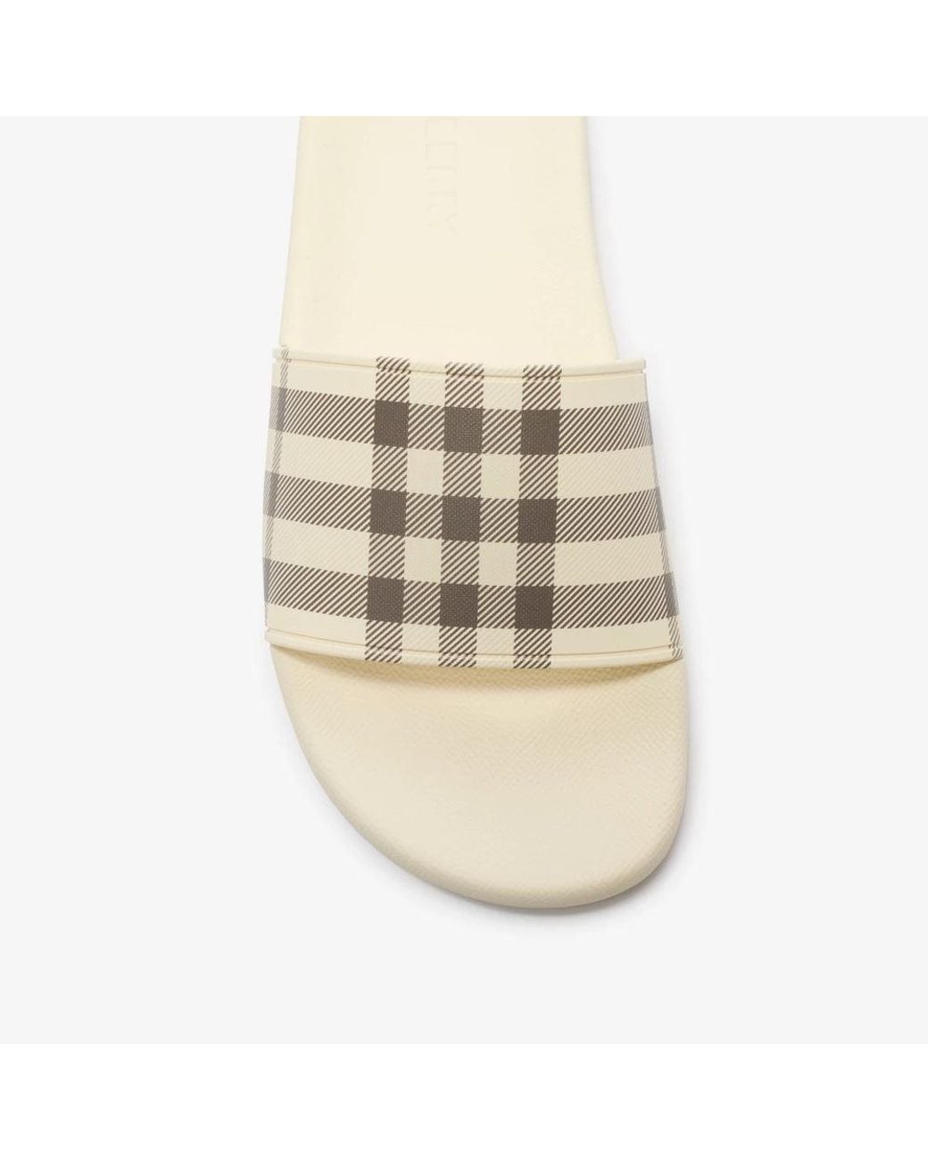 Burberry Natural Burberry Check-Pattern Slide