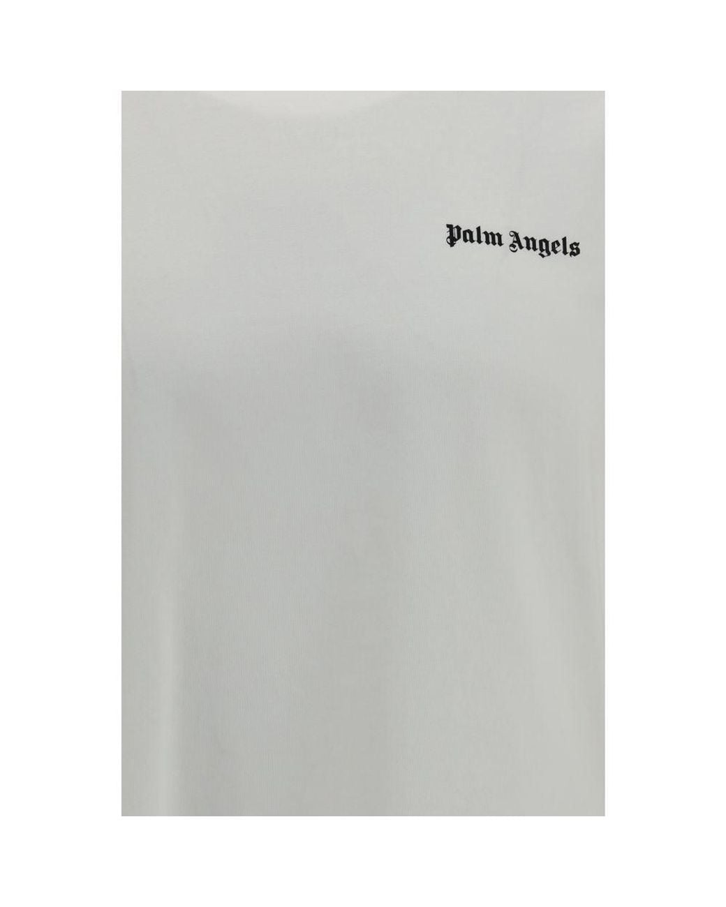 Palm Angels Gray White Cotton T for men