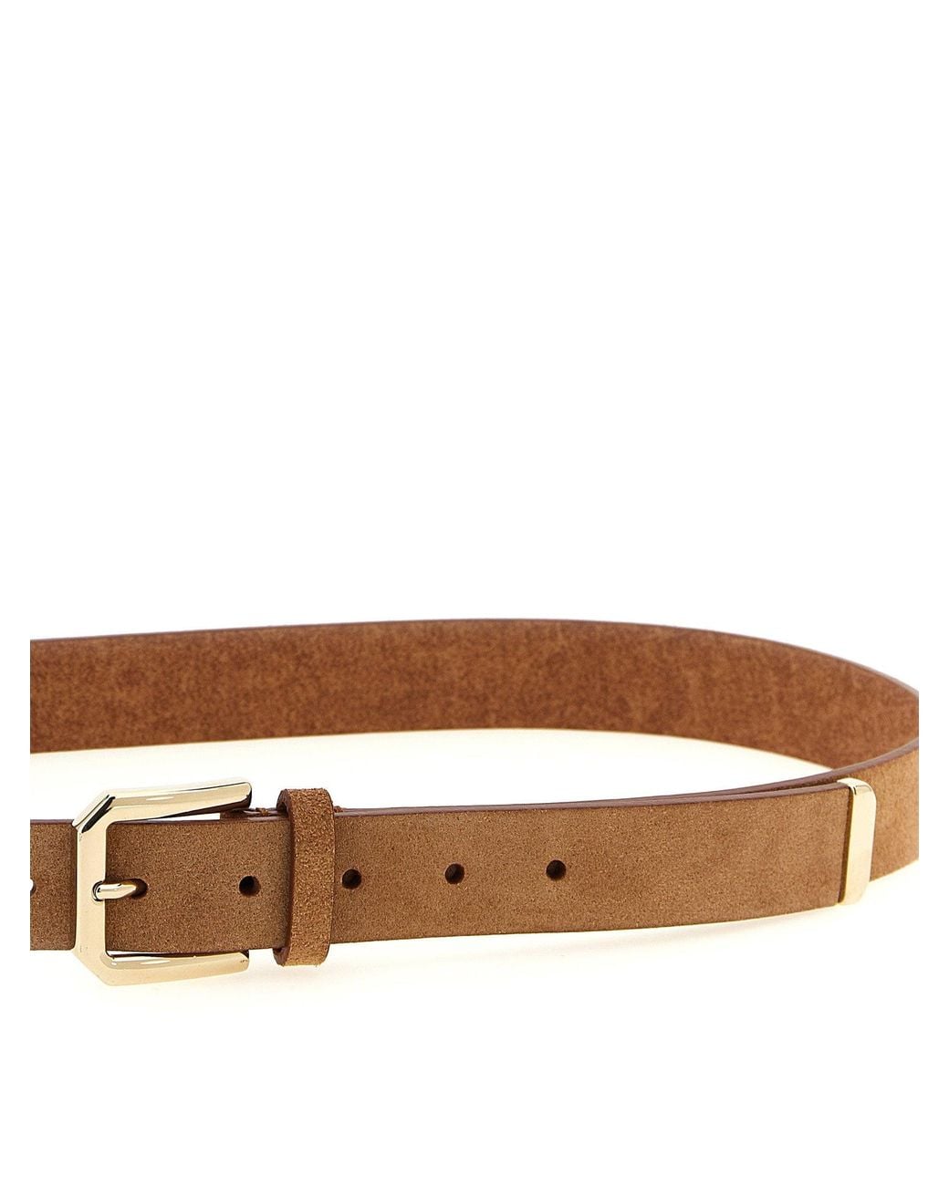 Brunello Cucinelli White Inverted Calf Leather Belt for men
