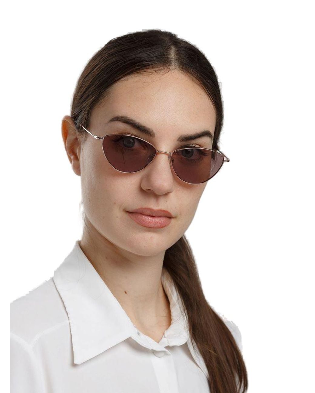 Hickmann Hickmann Hi3232 Oval Metal Frame Sunglasses — Rose in Brown | Lyst