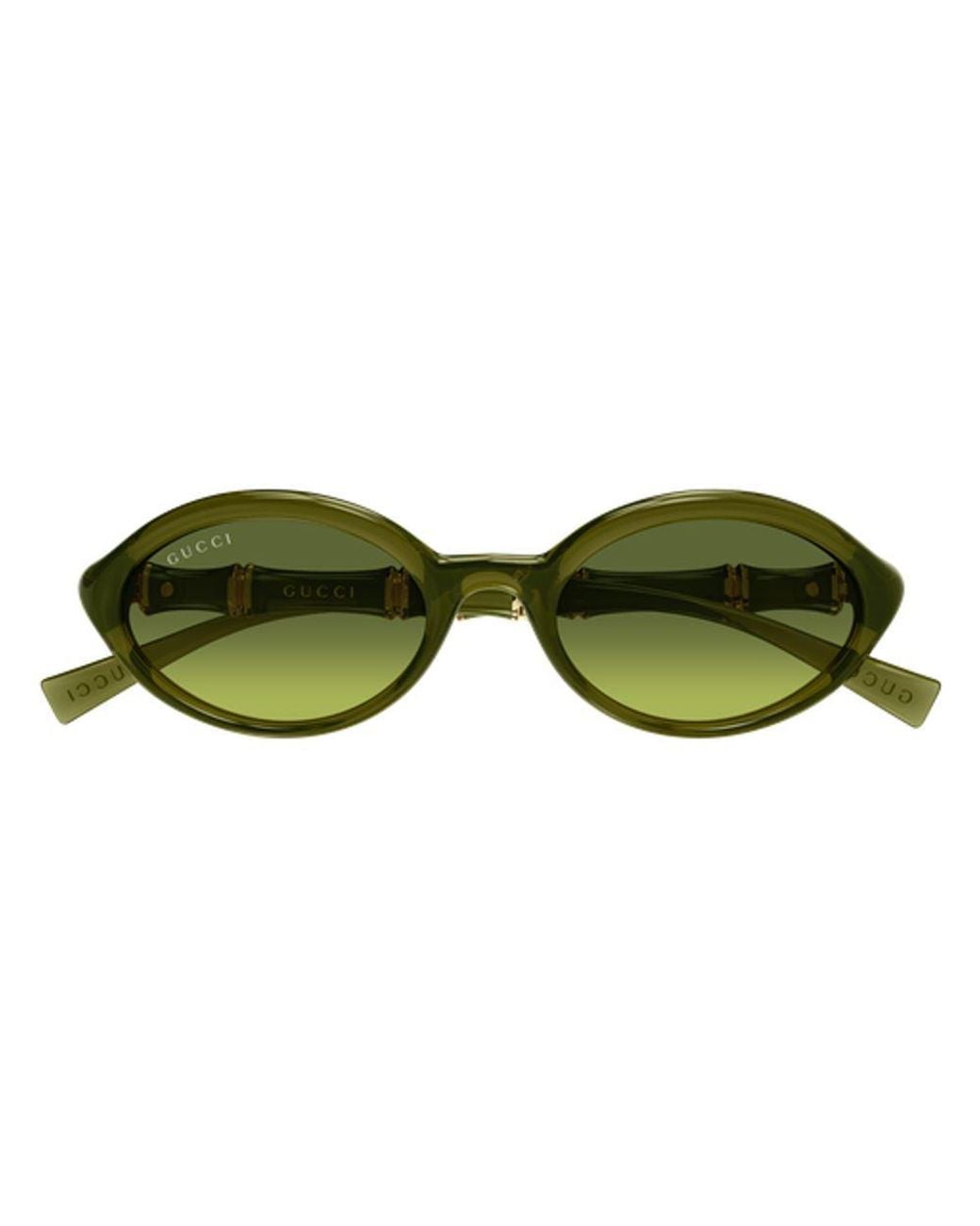 Gucci Green Gucci Eyewear Gg2059S004 Oval Frame Sunglasses