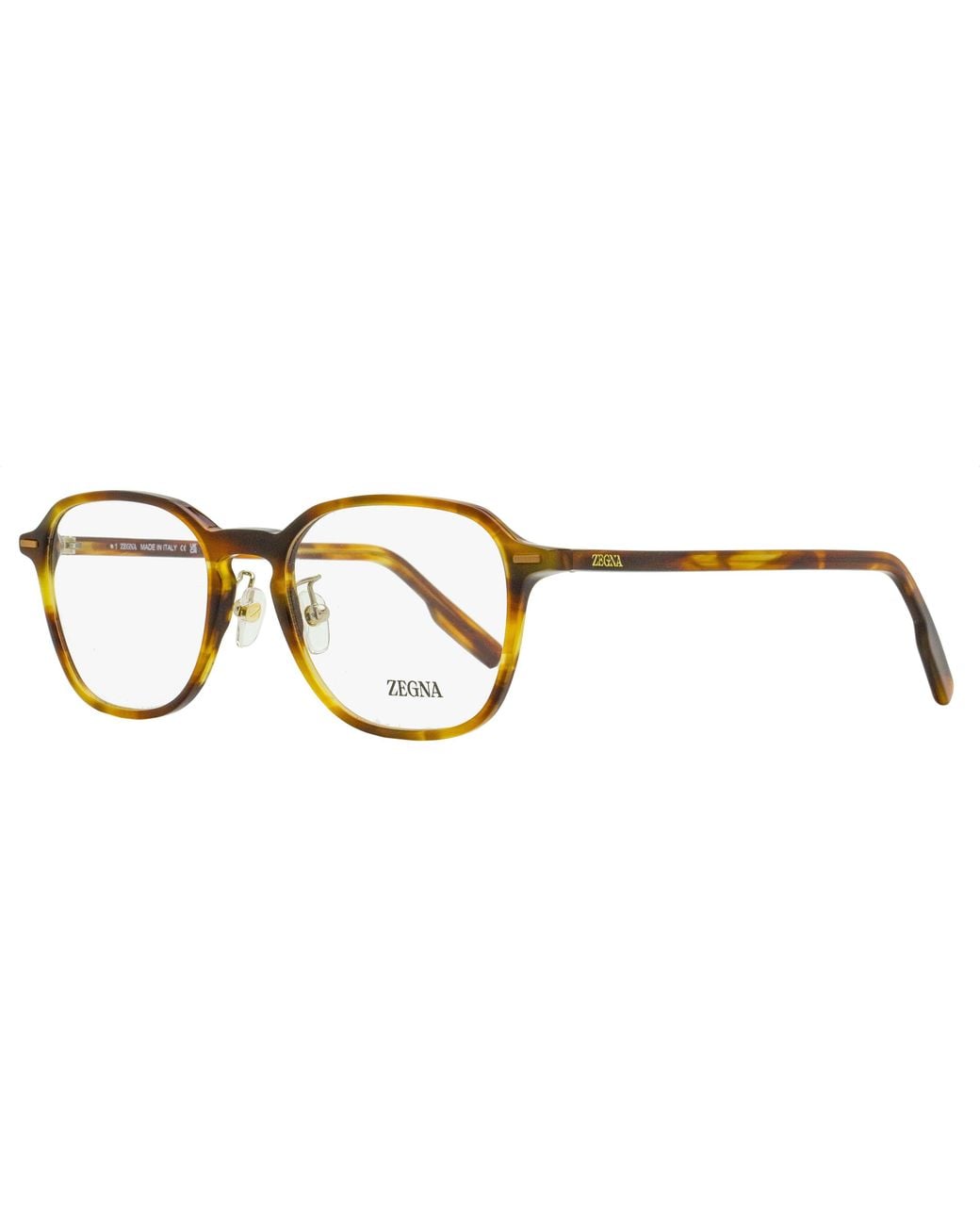 Zegna Black Modern Square Eyeglasses Ez5255-H 056 52Mm Plastic (Acetate) for men