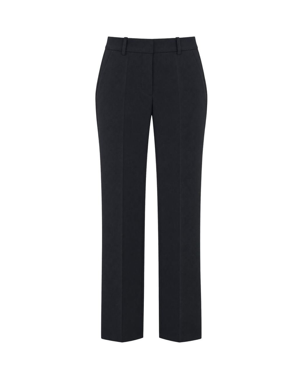 P.A.R.O.S.H. Blue Tailored Straight-Leg Trousers Wool