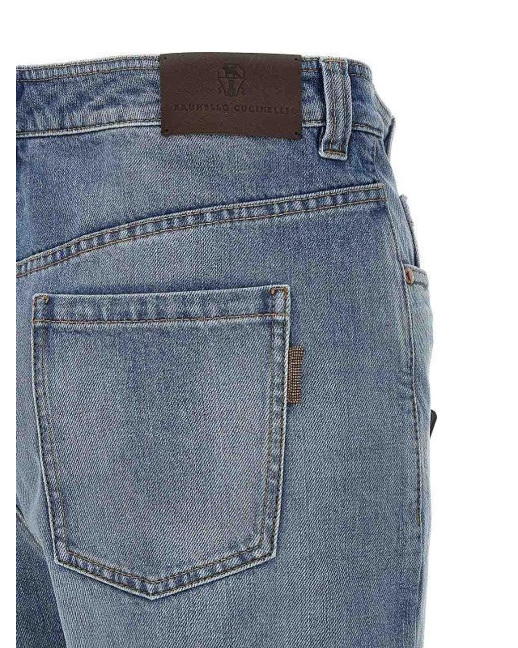 Brunello Cucinelli Blue Light Straight Trousers