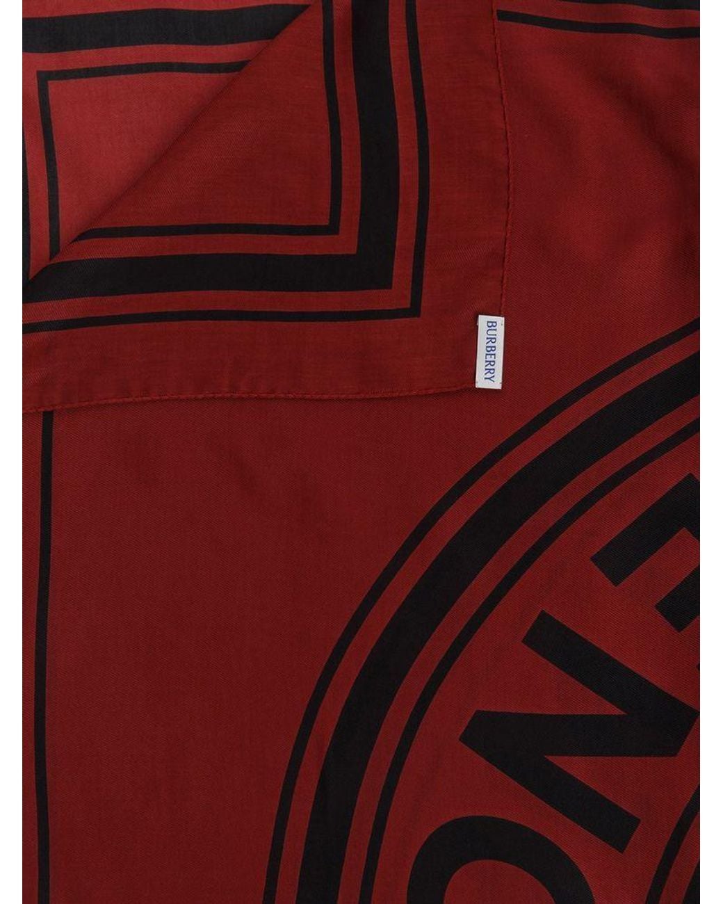 Burberry Red Scarf Cotton Scarfs