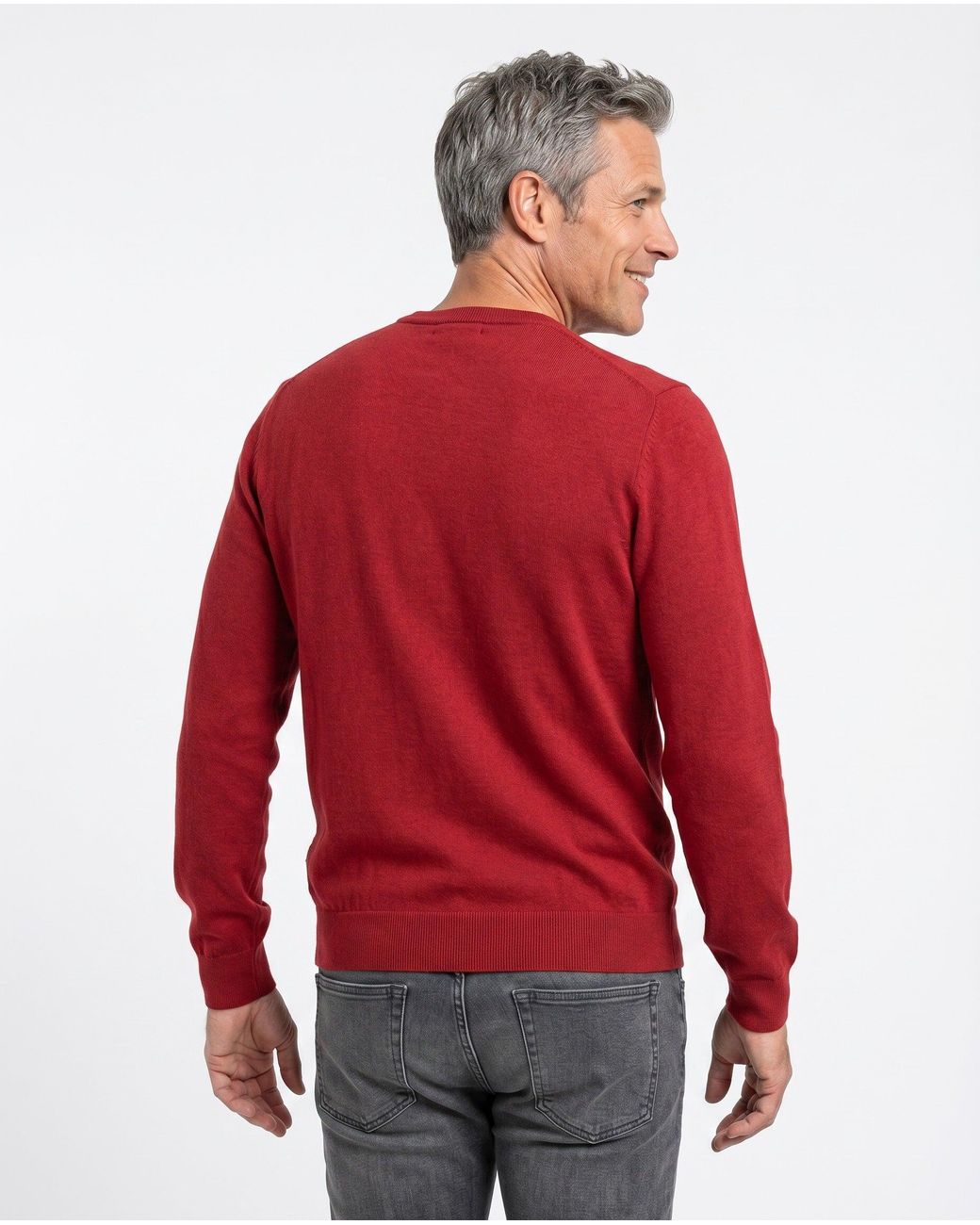 Brunello Cucinelli Red Cashmere V Neck Sweater for men