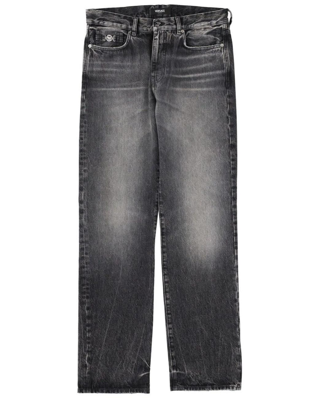 Versace Gray Jeans With "Medusa" Detail for men