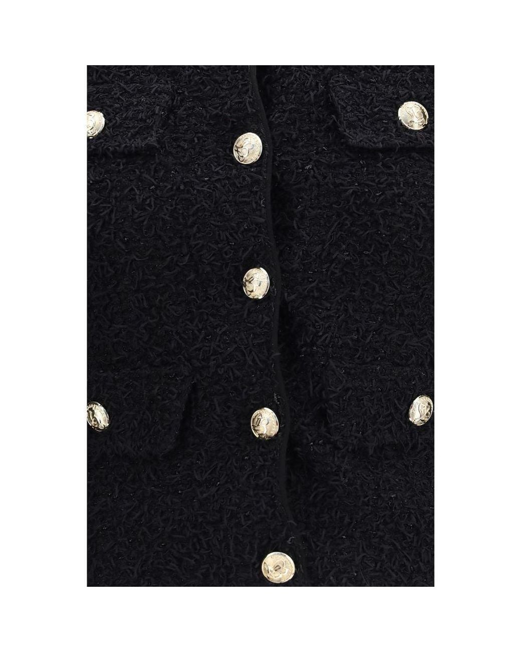 Balmain Black Viscose Shell Jacket Clothing