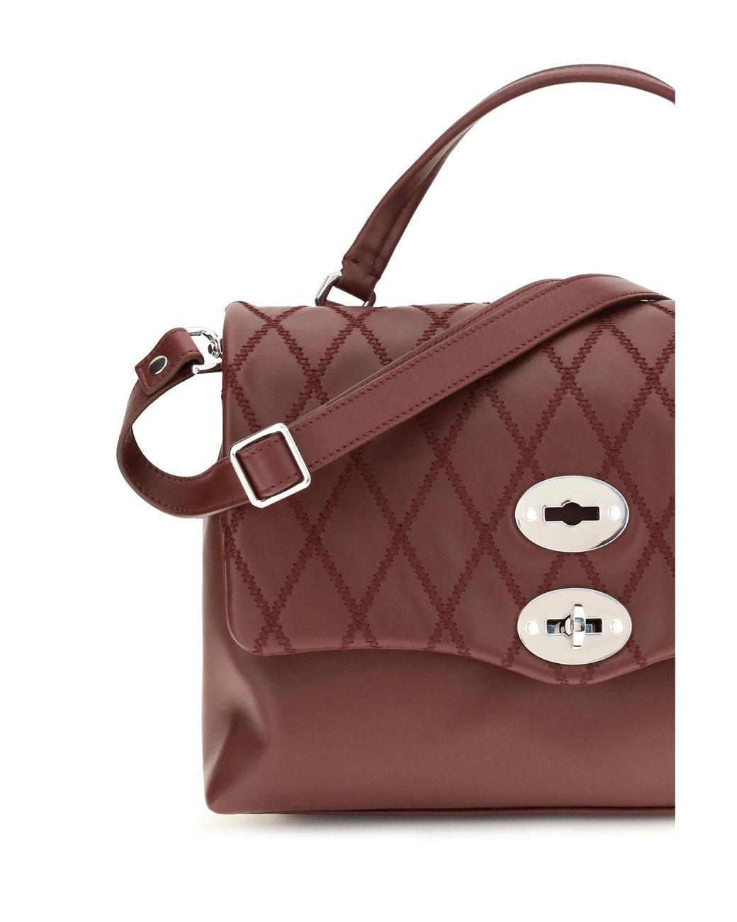 Zanellato Purple Postina Tramè Leather Top Handle Bag Calf Bos Taurus Shoulder