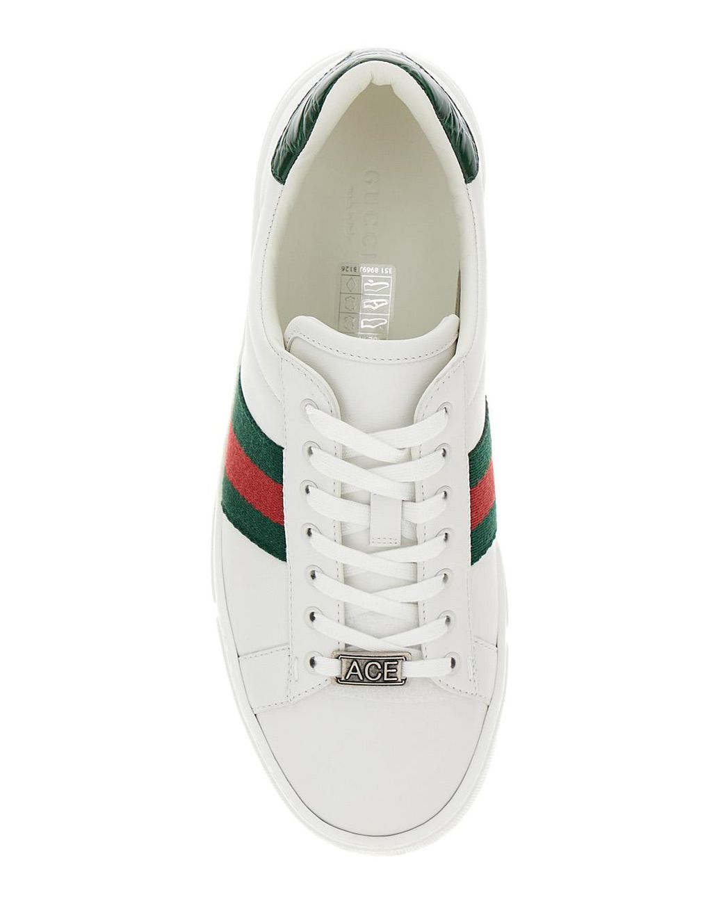 Gucci White Low-Top Sneakers Ace Leather Trainers
