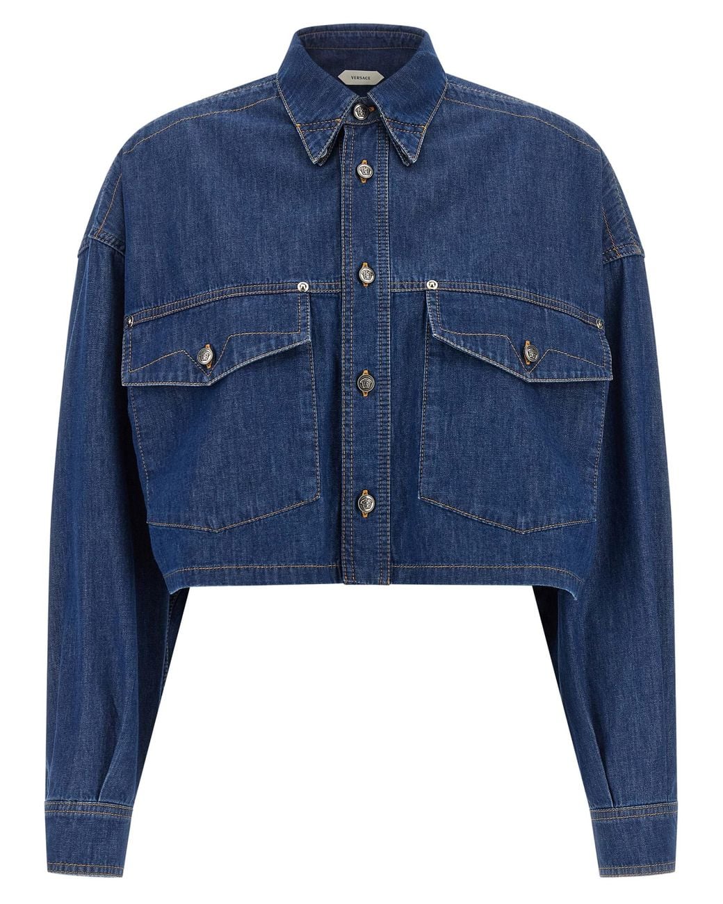 Versace Blue Versace Cotton Denim Jacket