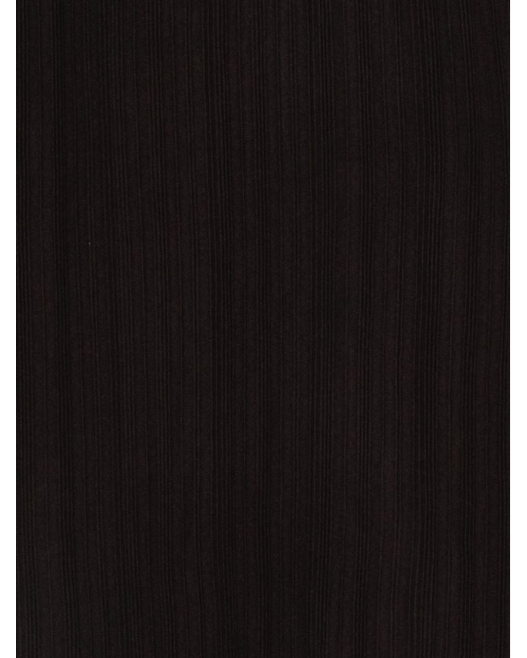 Alysi Black Ribbed Wool Knit Skirt