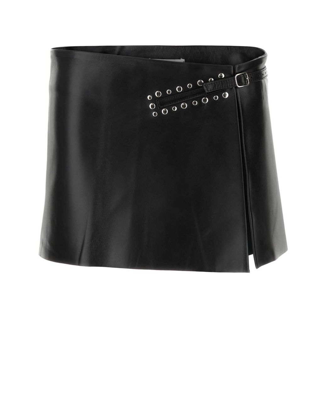 GIMAGUAS Leather Blanca Mini Skirt in Black | Lyst