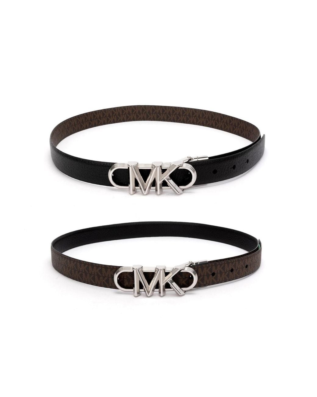 Michael Kors White Michael Kors Reversible Monogram Belt