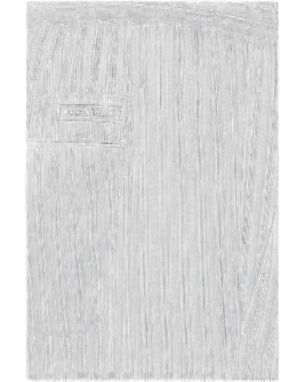 Dolce & Gabbana Blue Dolce & Gabbana Cotton-Silk Striped Trousers for men