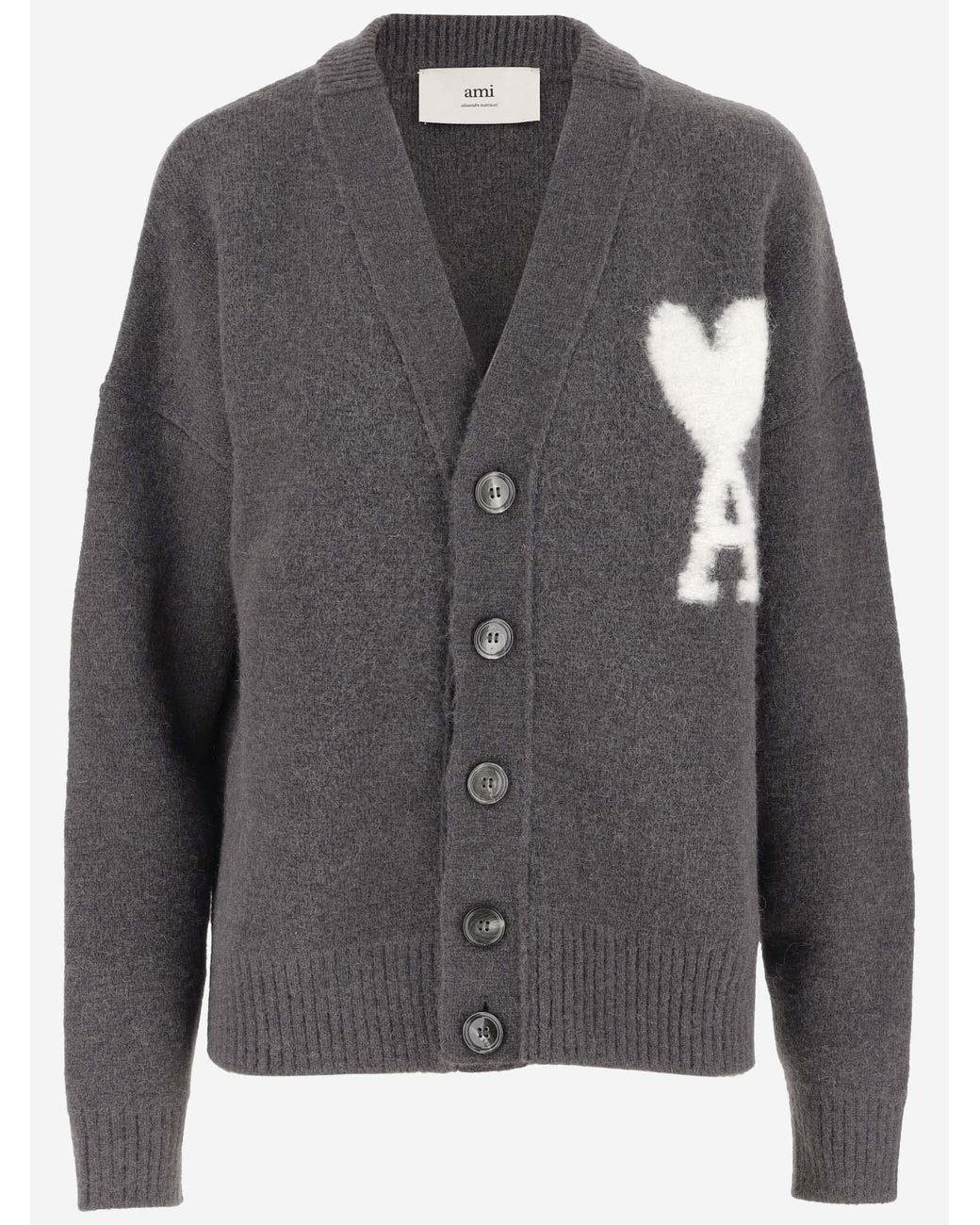 Ami Women Ivory Alpaca Blend Cardigan