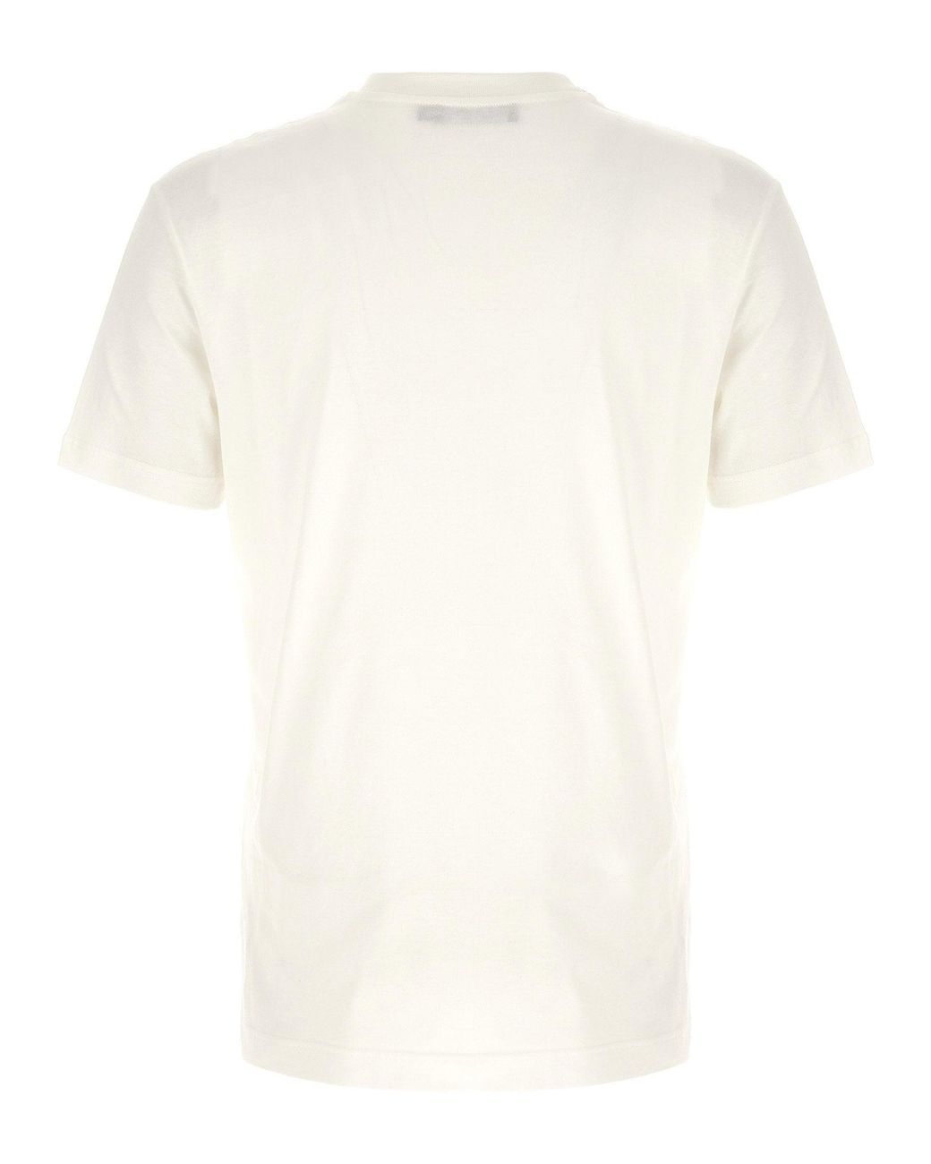 Dolce & Gabbana White Dolce & Gabbana Logo-Embroidered T-Shirt for men