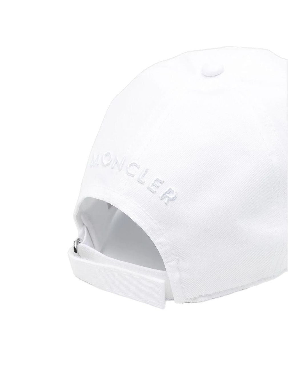 Moncler White Gabardine Baseball Cap for men