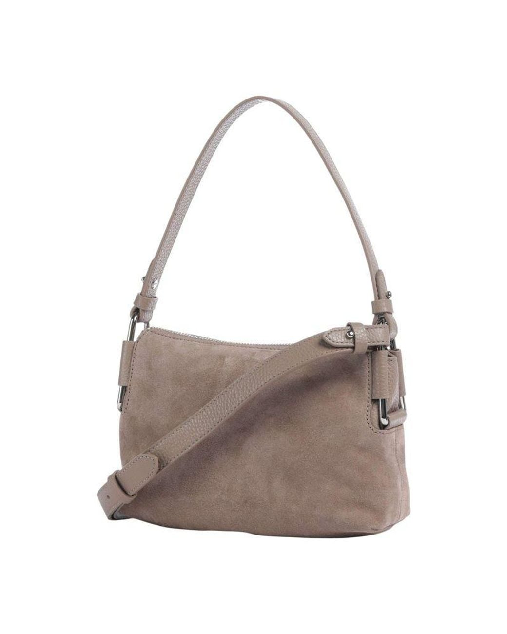 Coccinelle Gray Shoulder Bag Cowhide Leather