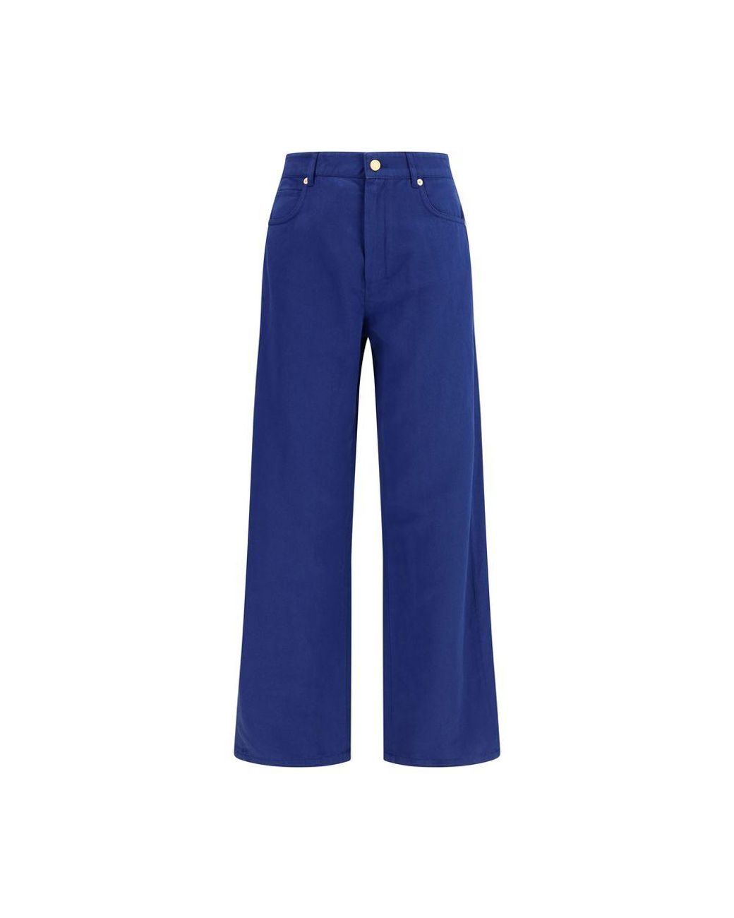Max Mara Blue Cotton Casual Pants