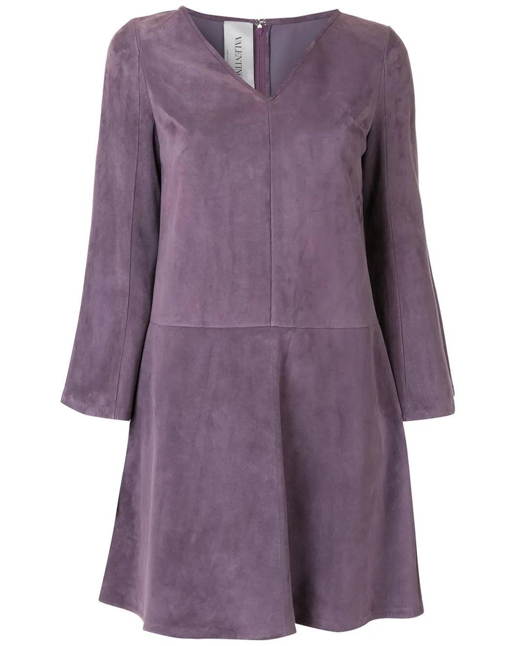 Valentino Purple Panelled Flared Dress
